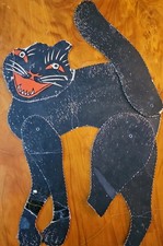 Halloween Antique 1930s? Black Cat Red Eye, Movable Early Beistle, Needs Repair picture
