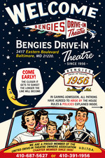 Baltimore Maryland Drive-in Movie Theater Ad on Fridge Magnet picture