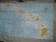 VINTAGE HAWAII MAP CLOSE-UP U.S.A. National Geographic April 1976 picture