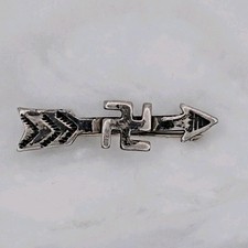 Antique Pre-1940 Petite Vintage Navajo Native Whirling Log Arrow Silver Pin picture