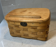 Vintage Peterboro Basket Company Recipe Card Box With Lid  MADE IN USA picture