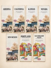 Vintage Texaco Road Map Lot of 7 1972-1975 Gousha Gas Station Maps picture