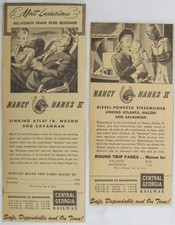 Vintage 1947 Central of Georgia Railway Nancy Hanks Train II Newspaper Print Ads picture