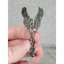 Vintage Spoontiques Pewter Pegasus Figurine Crystal Ball 2