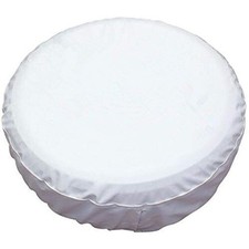 White Spare Tire Cover, Waterproof PVC Leather for SUV, RV (16 Inch) 16 Inch picture