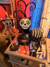 Pier 1 One VNTGE Halloween DAY OF DEAD MUSICIAN Mariachi & Cat Glitter RARE NOS picture