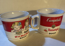 Vintage Campbell's Kids Soup Mugs Bowls M'm M'm Good Soup 1989 Westwood Set Of 2 picture