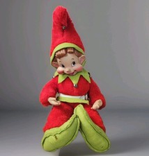 Vtg Rushton Elf Jester Plush Rubber Face Doll 20