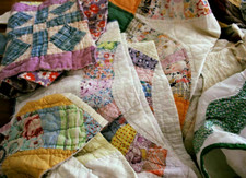 Vintage Cutter Quilt Pcs Junk Journal Slow Stitch Ephemera Grab Bag Half Pound picture