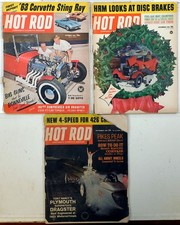 Hot Rod Car Magazines Lot of 3 #Oct. 1962, Dec. 1964, Sep. 1963 Pikes Peak picture