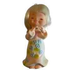 Vintage 1960s Kitsch Rubber Angel Doll With Floral Details picture