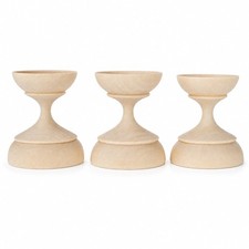 Set of 3 Blank Wooden Ukrainian Easter Egg Stand Holder Display 1.5 Inches picture