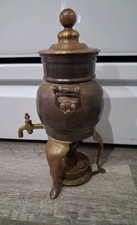 1890s-1920s Antique Stockli Brass Urn Samovar Dispenser Kettle Tea Coffee Pot picture