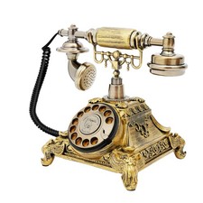 Antique Telephone Desk Phone European Style Old Fashioned Rotary Dial Phone picture
