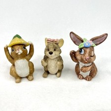 Three Small Vintage Woodland Creature Figurines picture