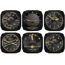 Trintec 6-Piece Vintage Aircraft Instrument Inspired Coaster Set, Plane TRI-9045 picture