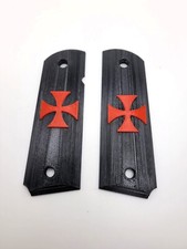 Full-Size 1911 Custom-Designed Grips with Templar Cross Design. picture