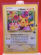 Birthday Pikachu 24 Celebrations Textured Ultra Rare Holo Pokemon Card picture