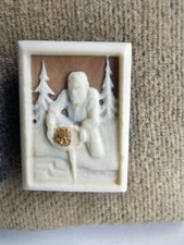 Vintage Alaska Gold Miner Panning 3D Pin Brooch Real Gold Nugget Souvenir picture