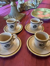 VTG 1939 San Francisco Worlds Fair “Columbia Coffee” demitasse 4 cups & saucers picture