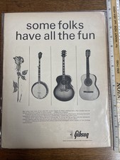 Vintage 1966 Gibson Musical Instruments 13.5 X 10.5”  Magazine Advertisement picture