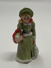 VTG LEFTON Lady w/ Poodle Christmas Village Figurine-marked 1985 J. Z. L 05910 picture