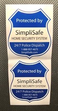 (2) SimpliSafe Home Security System Decals / Stickers for Doors / Windows - NEW picture