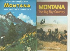 1963 74 MONTANA Transportation vtg Map Road Folded BIG SKY COUNTRY HIGHWAY GUIDE picture
