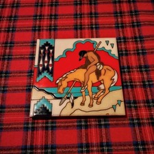 Indigenous American Art Handmade Ceramic Tile picture