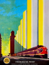 GM Chicago and Great Western Railway poster by Bern Hill ca. 1950 8.5 x 11 Photo picture