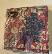 VTG Caspari Paper Napkins Grapes Unopened 20 Ct 10” Germany NOS Decopauge 3 Ply picture
