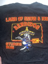Bandidos MC Land of Snow & Ice Sturgis Run Graphic Black T-Shirt w/ Pocket picture