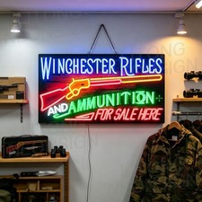 US STOCK Winchester Rifles Sale Here LED Neon Sign 24