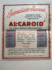 1940-50's AlCaroid Antacid Medicine Advertising Brochure picture