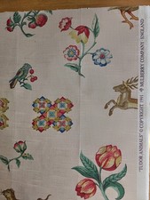 Mulberry Home Tudor Animals Fabric Vintage 1991 Original Rare picture