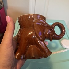 Frankoma Pottery GOP ELEPHANT Mug 1974 Brown picture