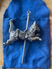 Cazenovia Abroad CAROUSEL CAT WITH FISH Sterling Ornament Limited Ed 425/2649 picture