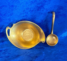 Antique W.A. Pickard Gold Encrusted Gravy Bowl & Ladle picture