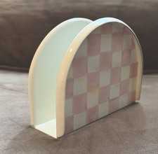 MacKenzie-Childs Rosy Check Enamel Napkin Holder  picture