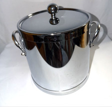 Large Vintage Mid-Century Modern Kraftware Chrome Insulated Ice Bucket picture