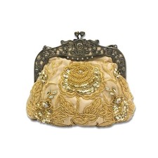 Vintage 1920s Beaded Evening Bag Pearl Clutch Bag for Women Bridal Wedding Pu... picture