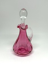 Vintage Fenton Cranberry Glass 7 inch Ruffle Top Cruet With Stopper picture