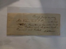 RARE Vintage 1801 $44 Promissory Note Americana Washington Bank Of PENNSYLVANIA picture
