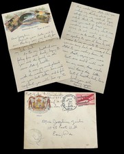 1942 WWII Army Soldier LOVE Letter HAWAII Waikiki Stationery APO 25 Censored picture