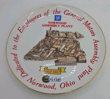 GM Norwood Assembly Plant Commemorative Plate 1923-1987 Ohio Camaro Firebird UAW picture