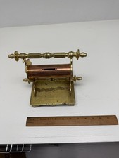 19C English Brass Coin Bank Fancy Solid Heavy 4+ lb Victorian Era c1880 Unique picture