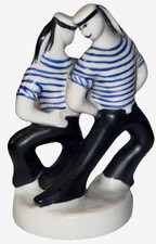 DMITROV PORCELAIN RUSSIA VINTAGE STYLIZED SAILOR FIGURE PORTRAIT FIGURINE picture