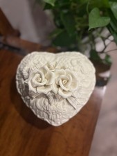 Vintage porcelain heart shaped trinket box picture