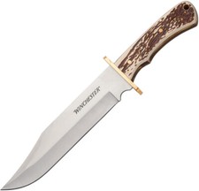 Winchester XL Bowie White & Tan Stainless Steel Bowie Fixed Blade Knife 6220055W picture