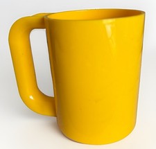 Vtg Heller Yellow Mug Massimo Vignelli Melamine Stacking Stamped on Base picture